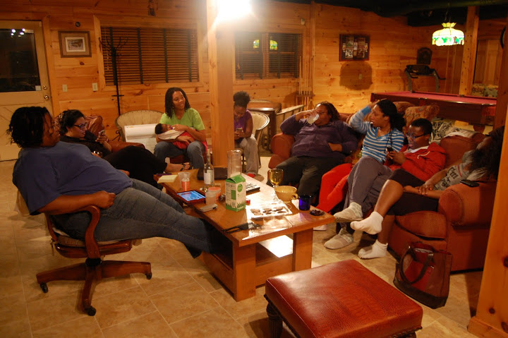 CFs gathered in a circle talking