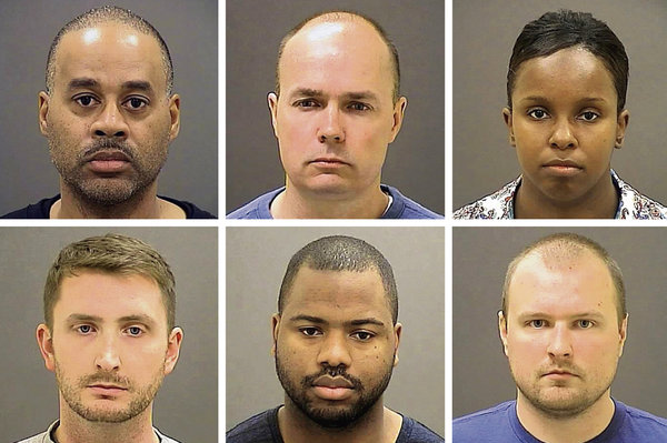 The six police officers charged with the death of Freddie Gray. Please note that not all your skinfolk are your kinfolk.