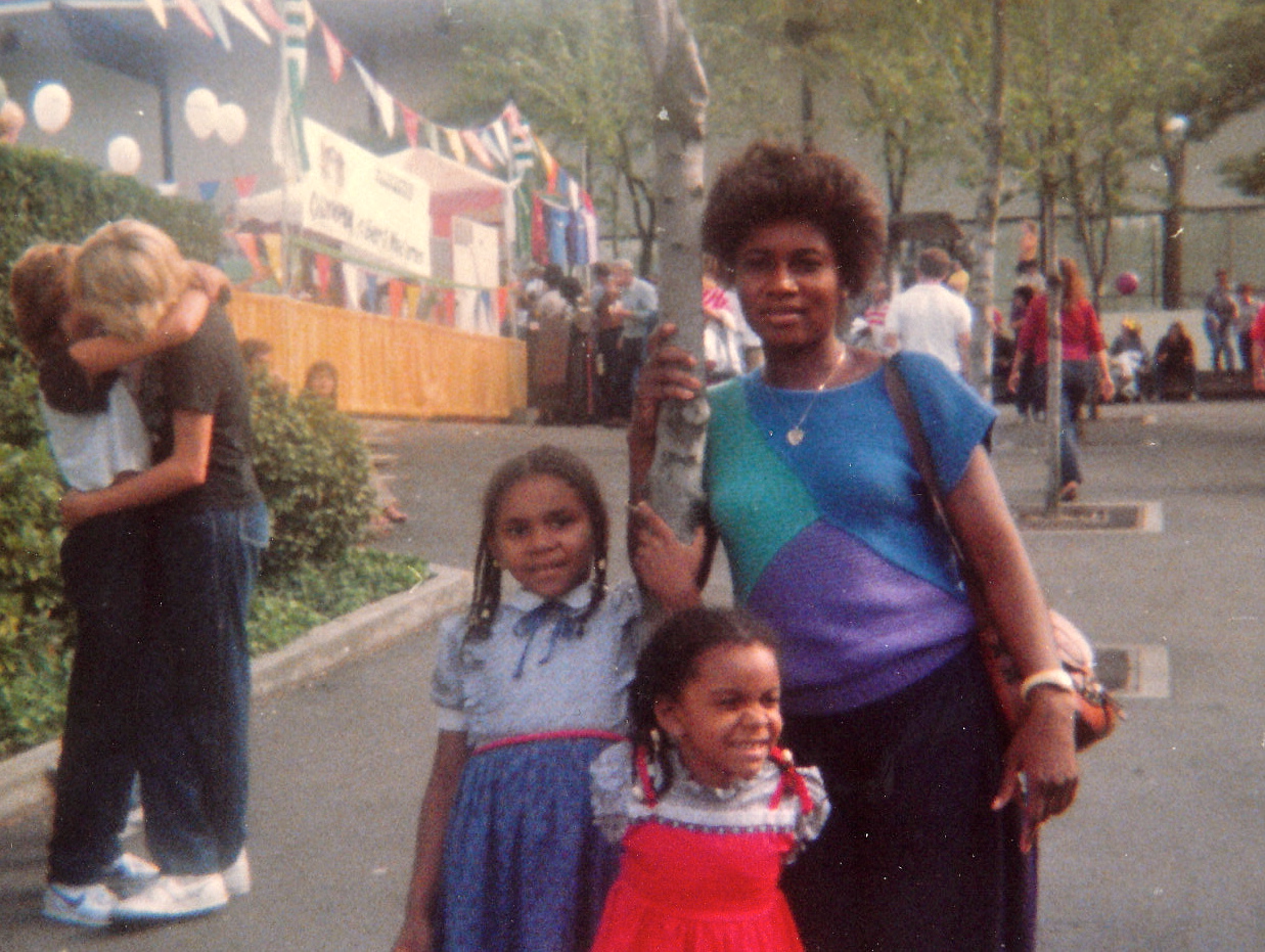 my sister, mom and me